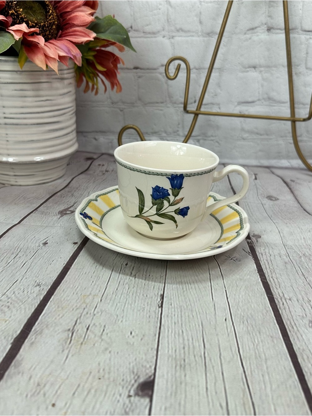 vtg Noritake Summer Estate (Ireland) flat cup & saucer cottage coastal grandma